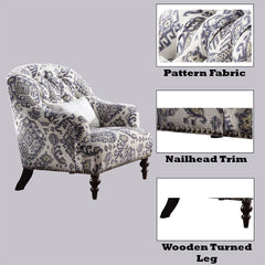Saira - Chair With Pillow - Pattern Fabric