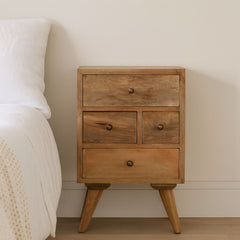 4 Drawer Multi Nightstand - Oak