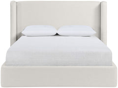 Kendall - Linen Textured Fabric Upholstered Bed - Cream