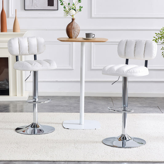 Adjustable Height Bar Stools With Footrest For Kitchen Island (Set of 2)
