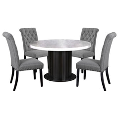 Belinda - 5 Piece Round Dining Set With Chairs - Gray