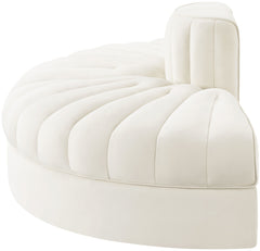 Rummi - Velvet Performance Fabric Upholstered 2 Piece  Rounded Modular Loveseat