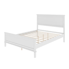 Mid-Century Platform Bed With Headboard And Slat Support, No Box Spring Needed