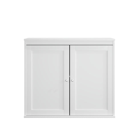 Kitchen Storage Cabinet With Double Doors, Adjustable Shelves, Sideboard Buffet For Dining Room - White