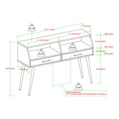 Contemporary 2 Drawer Angled Entry Table - Slate Gray