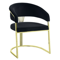 Fallon - Side Chair - Black Velvet & Mirrored Gold