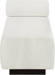 Zephyr - Linen Textured Fabric Upholstered Chaise - Painted Black Base