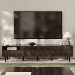 78" TV Stand With Storage Cabinets For Living Room - Walnut