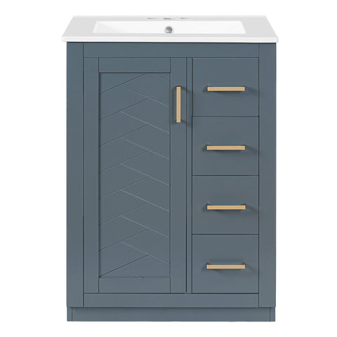 Modern Bathroom Vanity With 1 Door And 3 Drawers