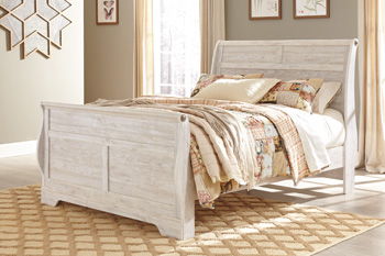 Willowton - Queen Sleigh Rails - Whitewash
