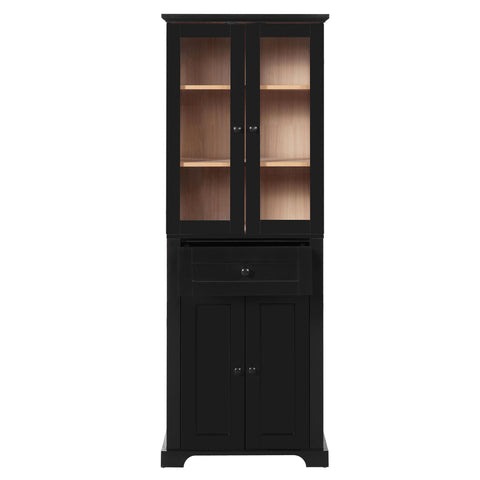 Bathroom Storage Cabinet, Adjustable Shelves & Drawer, Freestanding Linen Tower