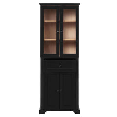 Bathroom Storage Cabinet, Adjustable Shelves & Drawer, Freestanding Linen Tower