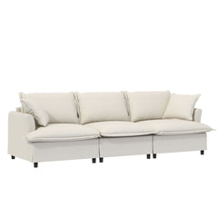 3 Seat Sofa Module For Modular Sectional Wide Seat Cloud Couch With Throw Pillows Upholstered