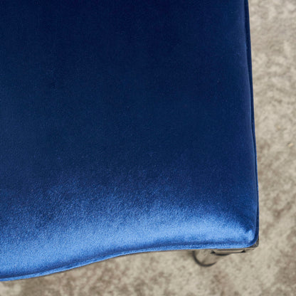 French Country Inspired Dining Chair With Iconic Round Backrest - Navy Blue