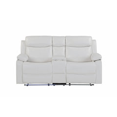 Blanche - Reclining Loveseat With LED Lights And Built In Speakers - White