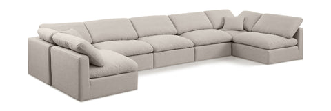 Indulge - Linen 7 Piece Modular U-Shaped Sectional