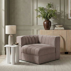 Rummi - Velvet Performance Fabric Upholstered Modular Corner Chair