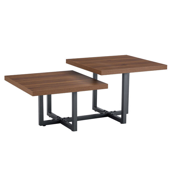 Perfectly Integrating Modern And Scandinavian Styles Double Deck Coffee Table - Walnut