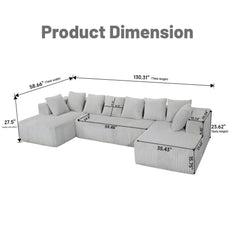Modular U Shaped Sectional Sofa