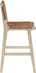 Entwine - Vegan Leather Upholstered Counter Stool - Painted Natural