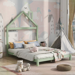 Platform Bed With House Shaped Headboard