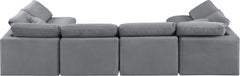 Indulge - Velvet 6 Piece Modular U-Shaped Sectional