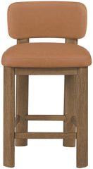 Paloma - Faux Leather Upholstered Counter Stool (Set of 2) - Brown Frame