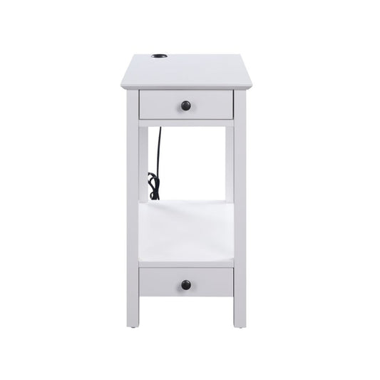 Byzad - Accent Table With USB - White