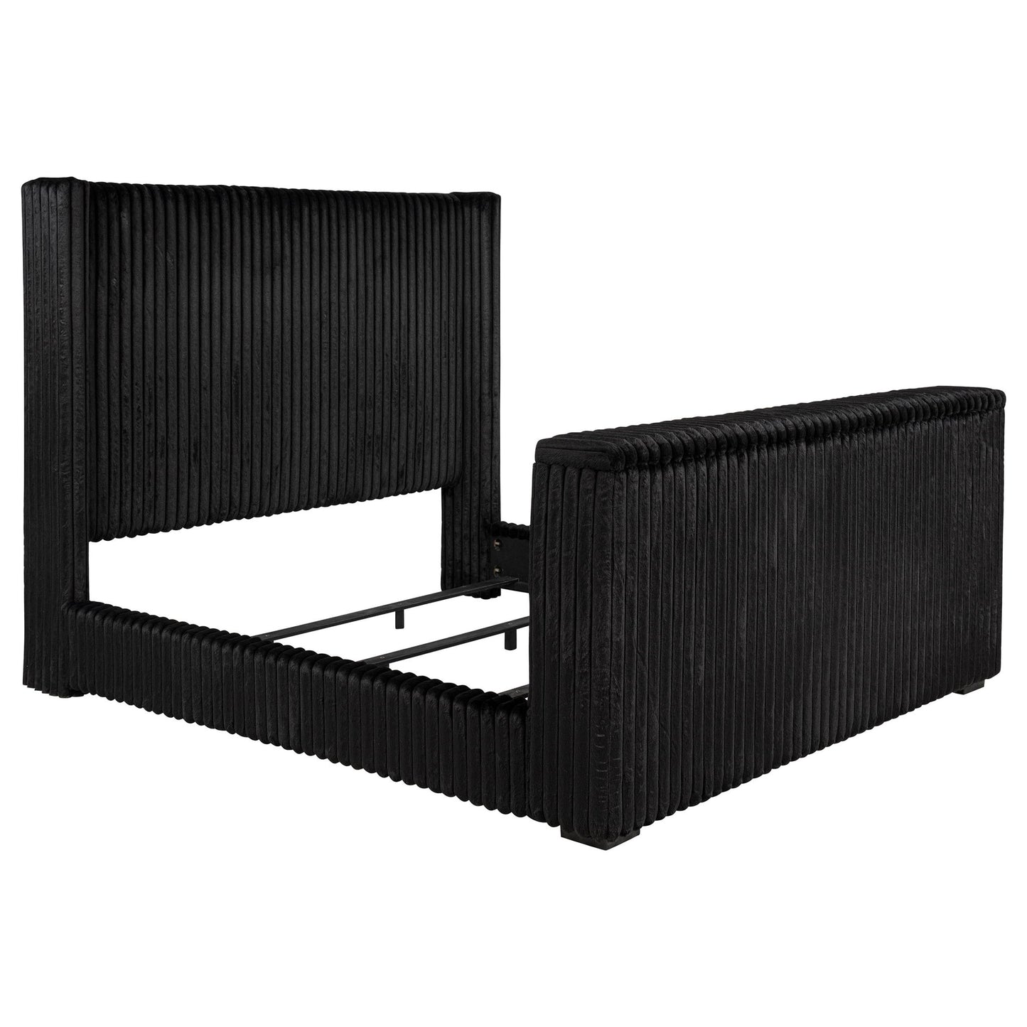 Lyman - Eastern King Wingback TV Bed With Integrated TV Lift And Power Strip - Black