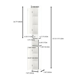 Slim Tall Bathroom Storage Cabinet With Adjustable Shelves, 2 Doors Freestanding Cabinet - White