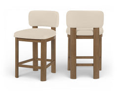 Paloma - Faux Leather Upholstered Counter Stool (Set of 2) - Brown Frame