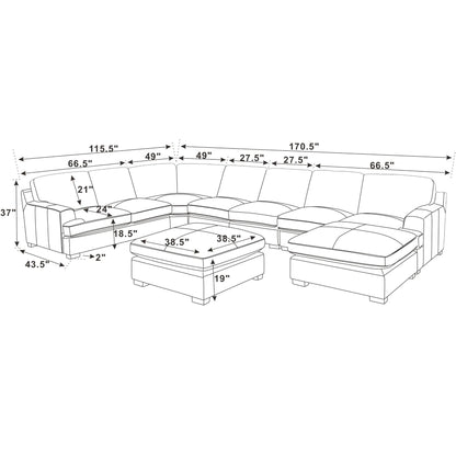 Large Seating Modular Sectional