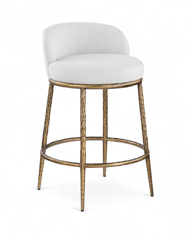 Ferro - Upholstered Counter Stool With Brushed Gold Base