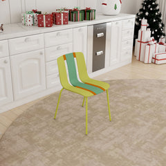 Modern Striped Blocking Single Chairs, Waterproof And Fade Resistant (Set of 4)