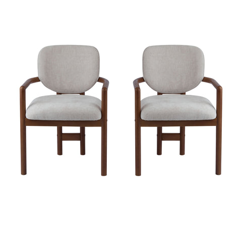 Upholstered Arm Dining Chairs (Set of 2)