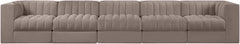 Rummi - Velvet Performance Fabric Upholstered 5 Piece Modular Sofa