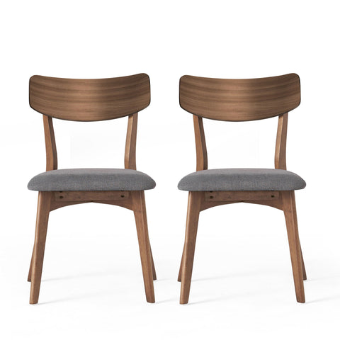 Mid Century Upholstered Dining Chairs (Set of 2)