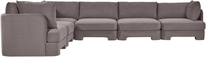 Hammond - Velvet Performance Fabric Upholstered 6 Piece Corner Sectional