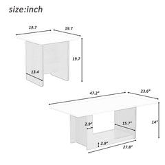 Small Square Coffee Table With End Table (Set of 2)