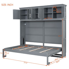Murphy Modern Bed With Top Cabinets For Space Saving And Comfort