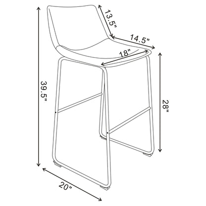 Armless Bar Stool (Set of 2) - Brown