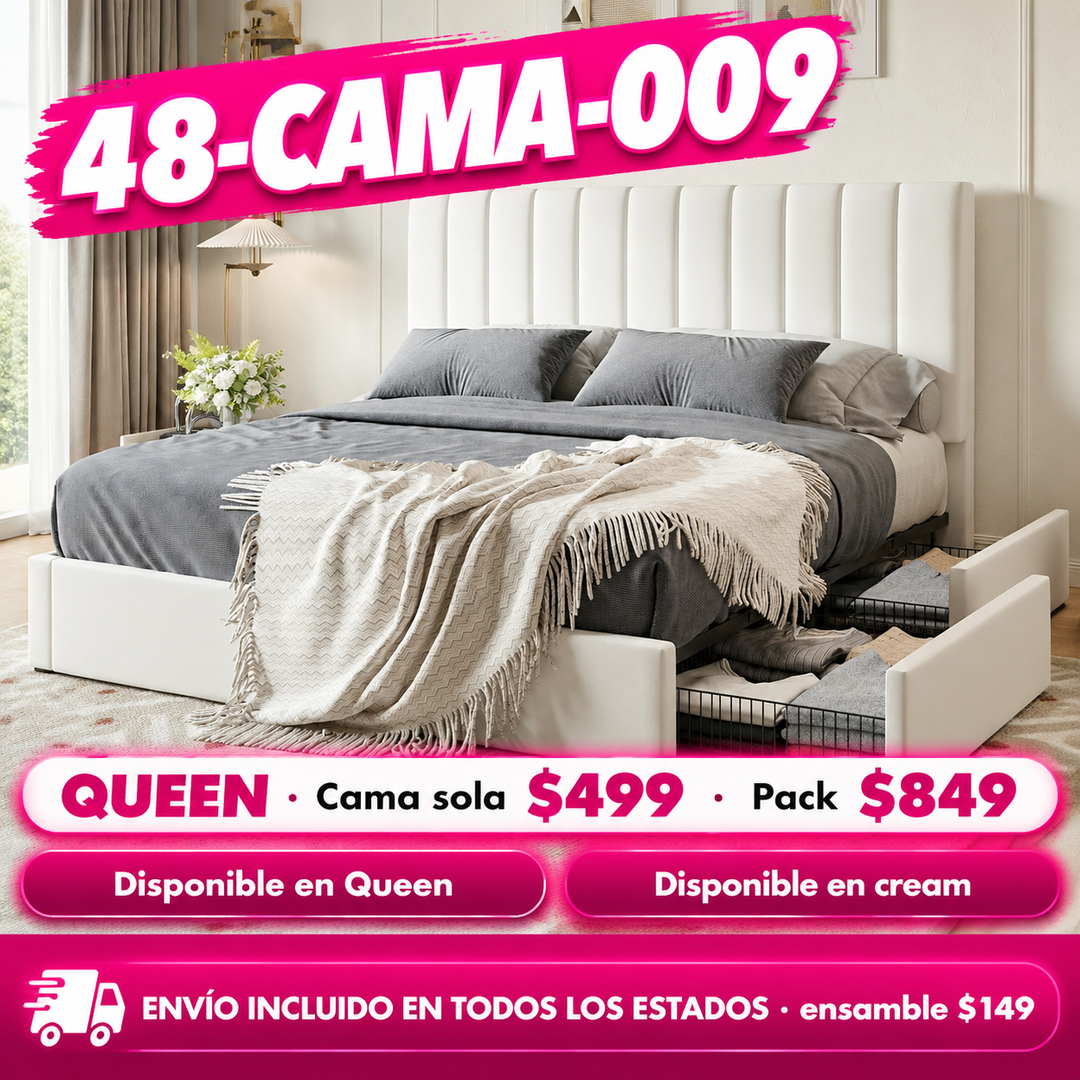 48-CAMA-009 48-cama (cream) Queen — oferta por tiempo limitado a $499