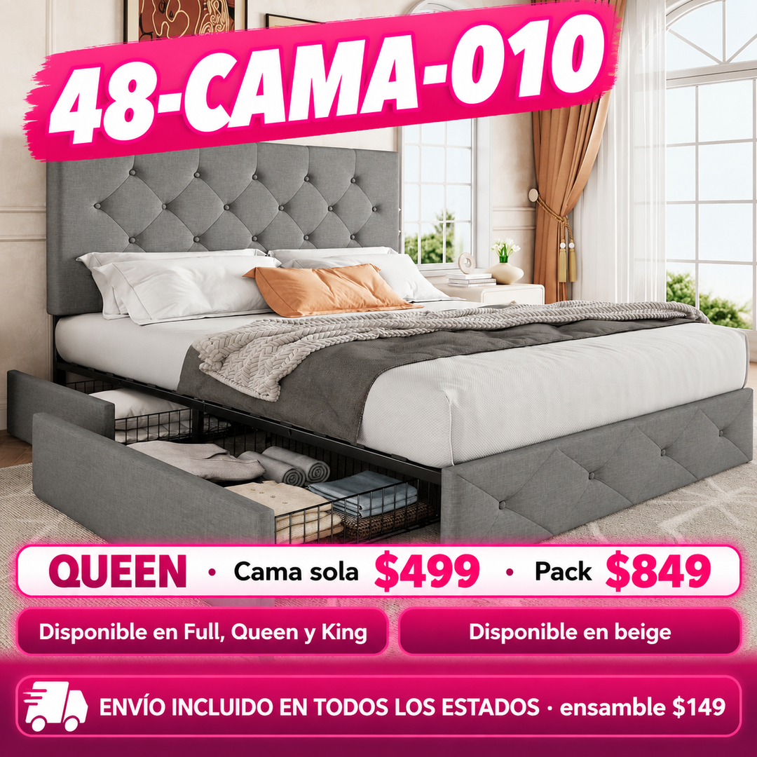 48-CAMA-010 48-cama (beige linen) Queen — oferta por tiempo limitado a $499