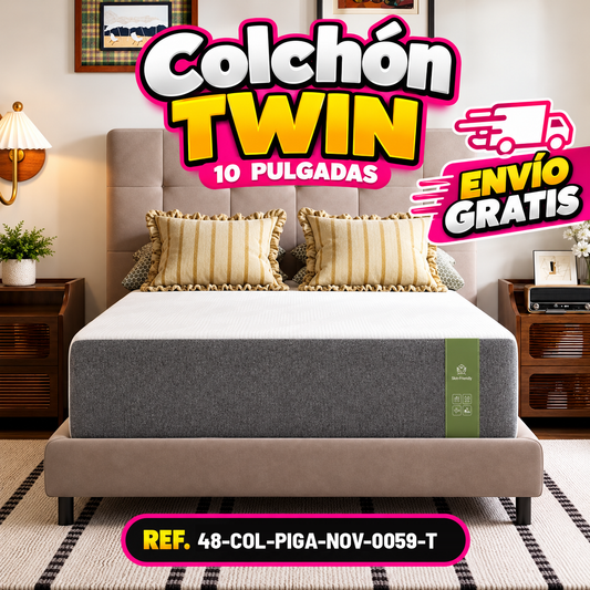 Colchón Twin 10 pulgadas espuma con gel