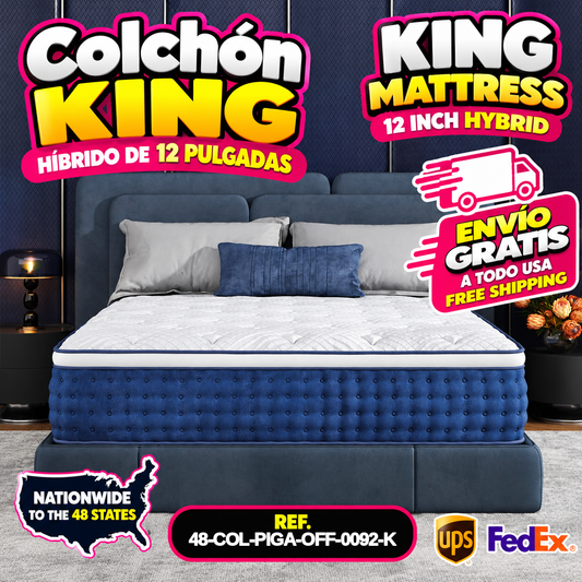 Colchón King híbrido 12 pulgadas