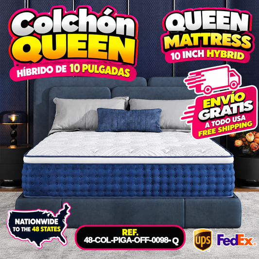 Colchón Queen híbrido 10 pulgadas