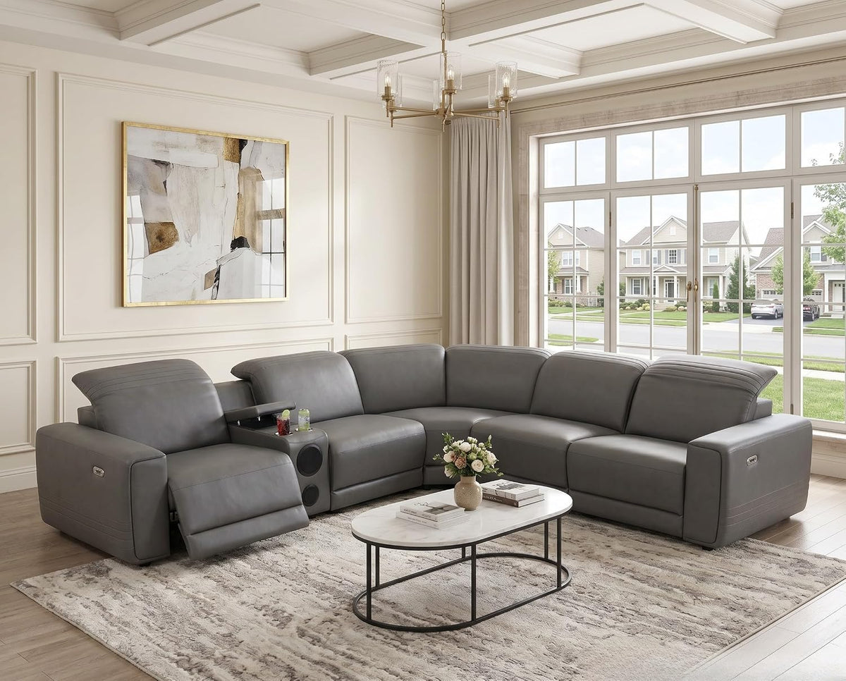 48-RECLINABLES-PIGA-005 Sala reclinable color gris