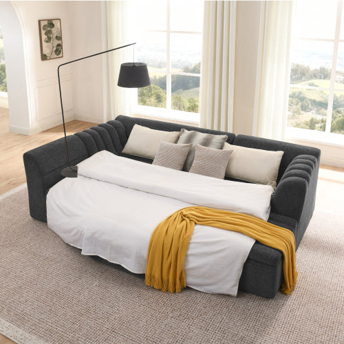 48-SALA SECCIONAL LIQUIDACION/135" U-Shaped Modular Sectional Sofa with Chaise and Movable Ottoman