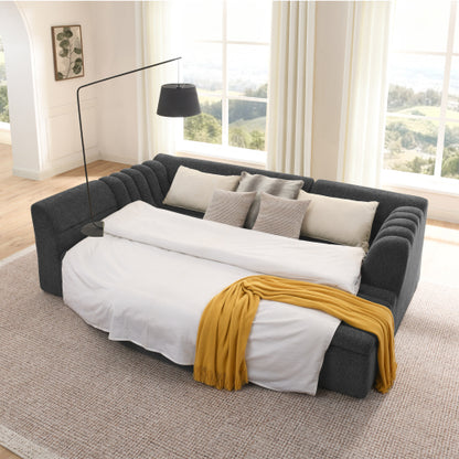 48-SALA SECCIONAL LIQUIDACION/135" U-Shaped Modular Sectional Sofa with Chaise and Movable Ottoman