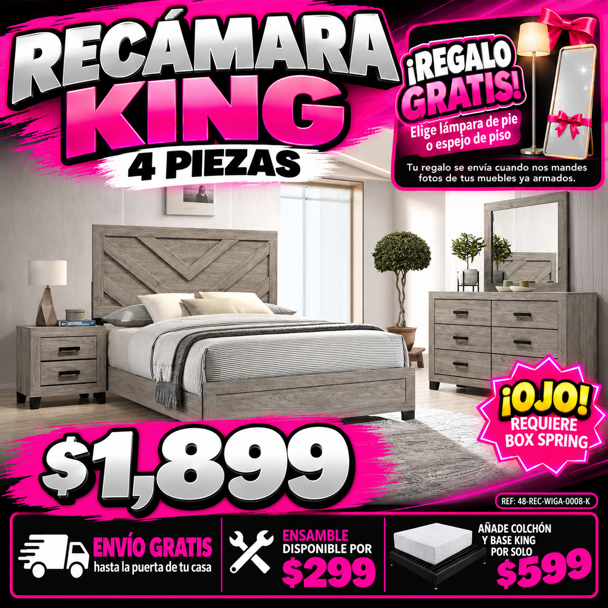 48-REC-WIGA-0008-K Recámara King